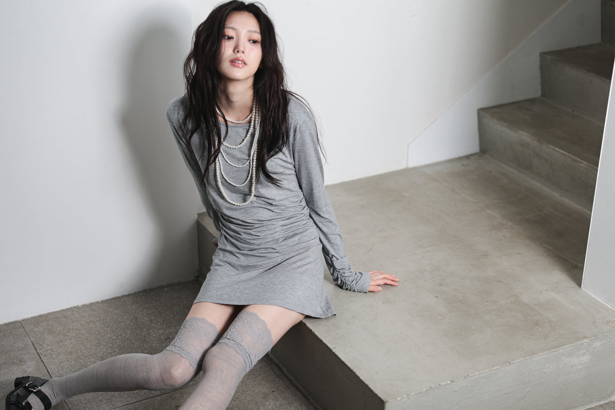 GATHERED MINI DRESS