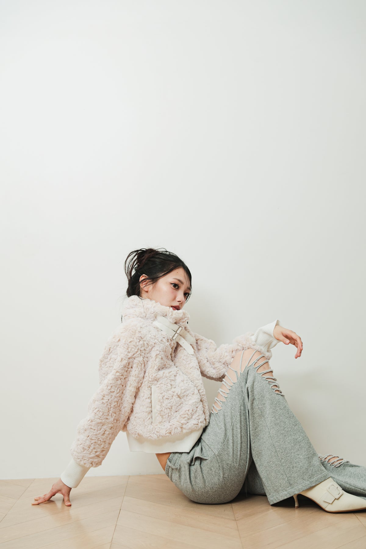 DOUBLE BELT FUR BLOUSON
