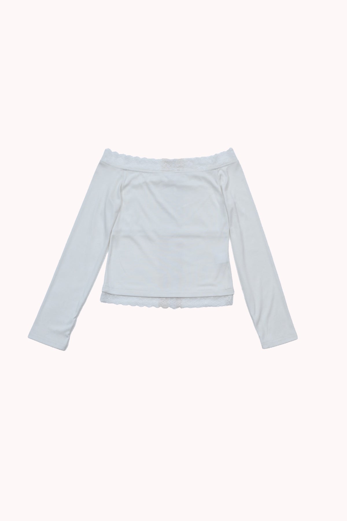 LACE OFF SHOULDER TOP - OFF WHITE