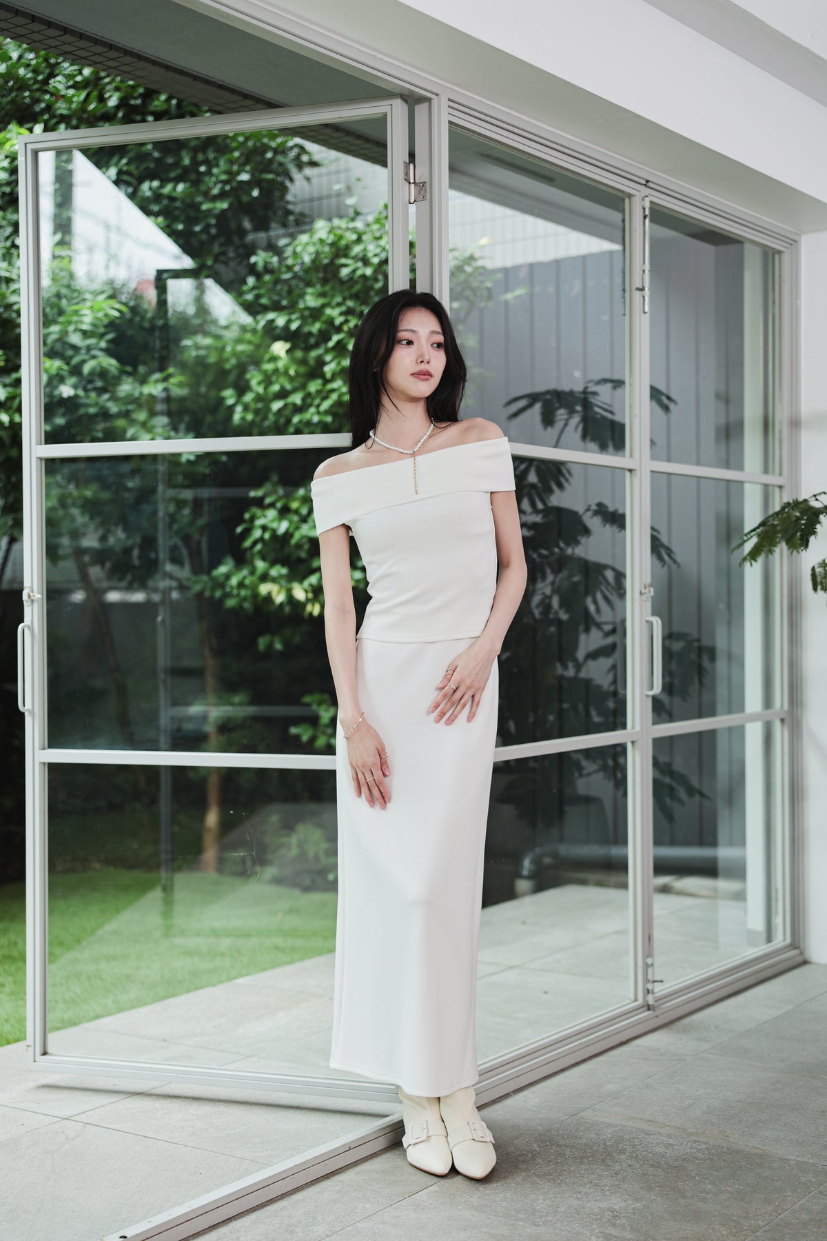 DRAPE OFF SHOULDER SET