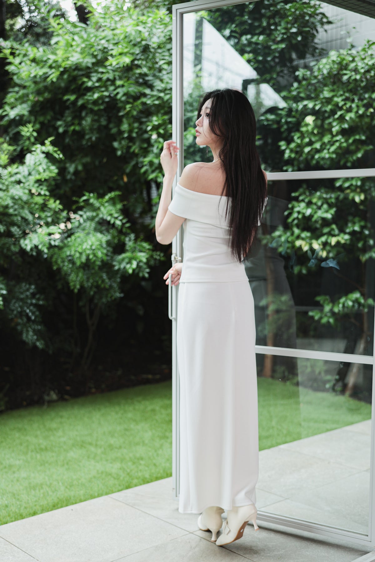 DRAPE OFF SHOULDER SET