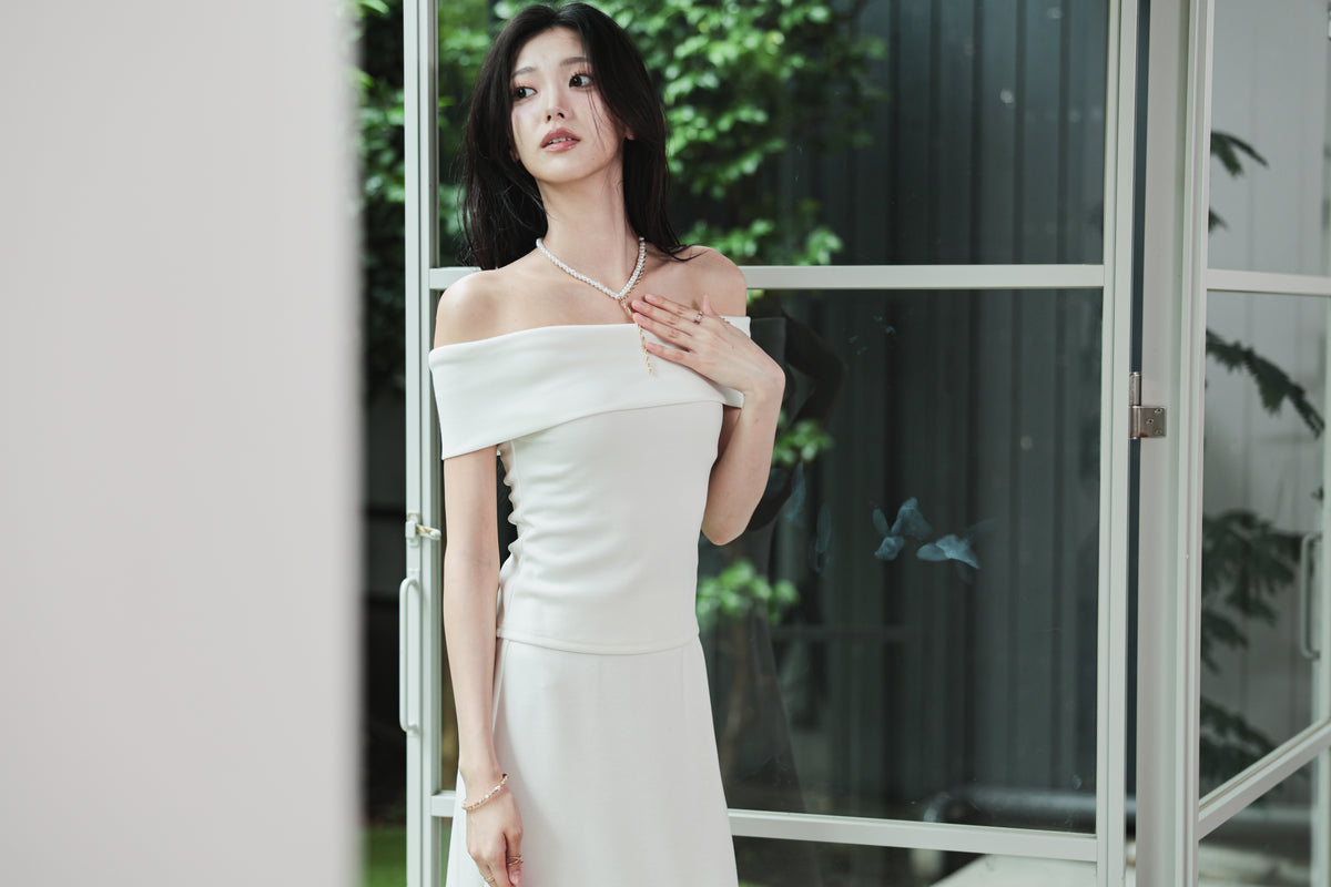 DRAPE OFF SHOULDER SET