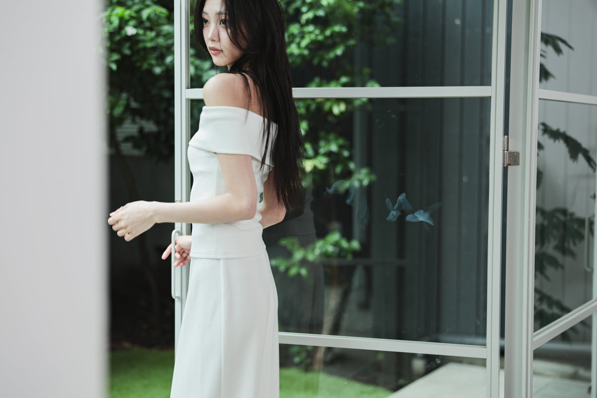 DRAPE OFF SHOULDER SET