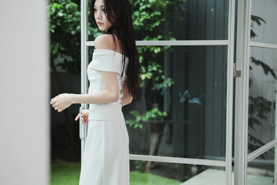 DRAPE OFF SHOULDER SET