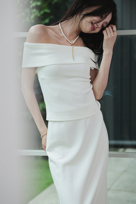 DRAPE OFF SHOULDER SET