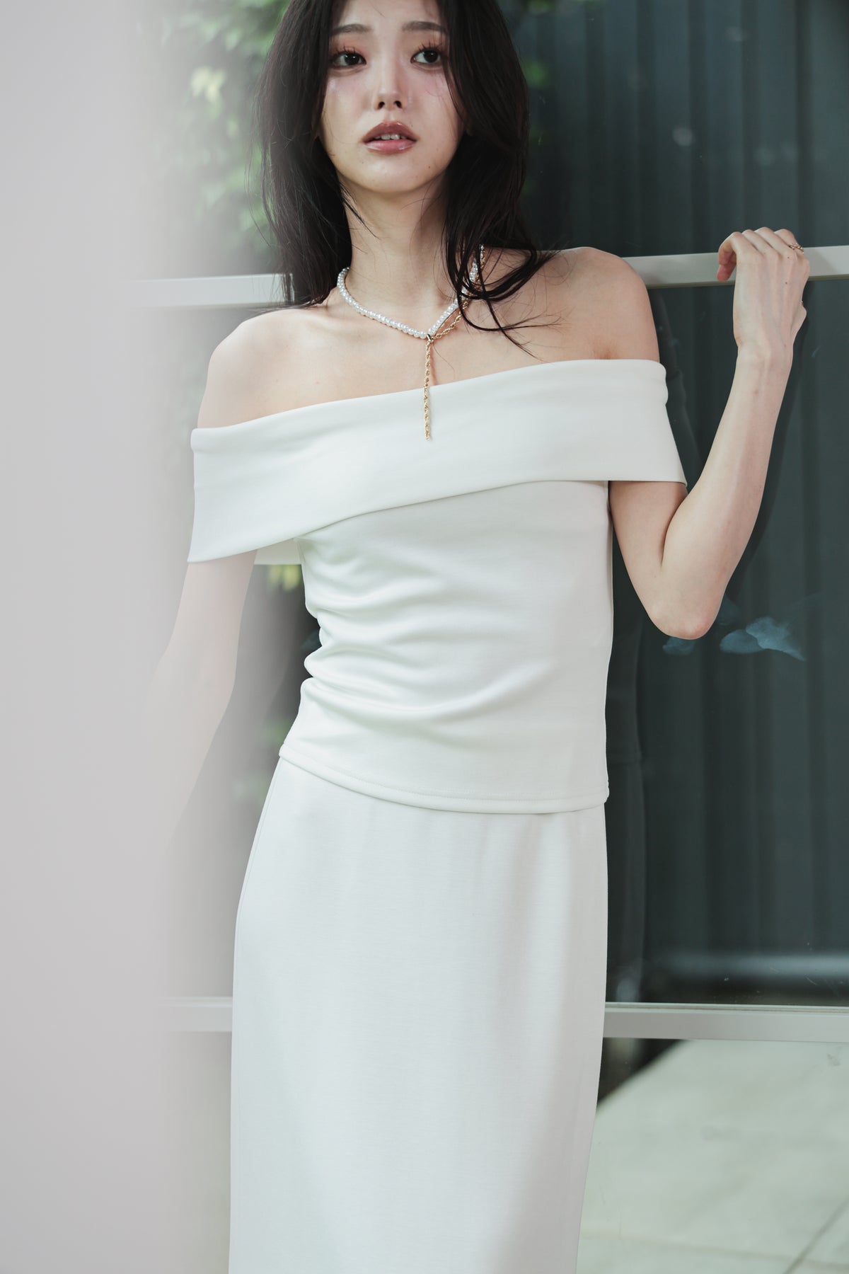 DRAPE OFF SHOULDER SET