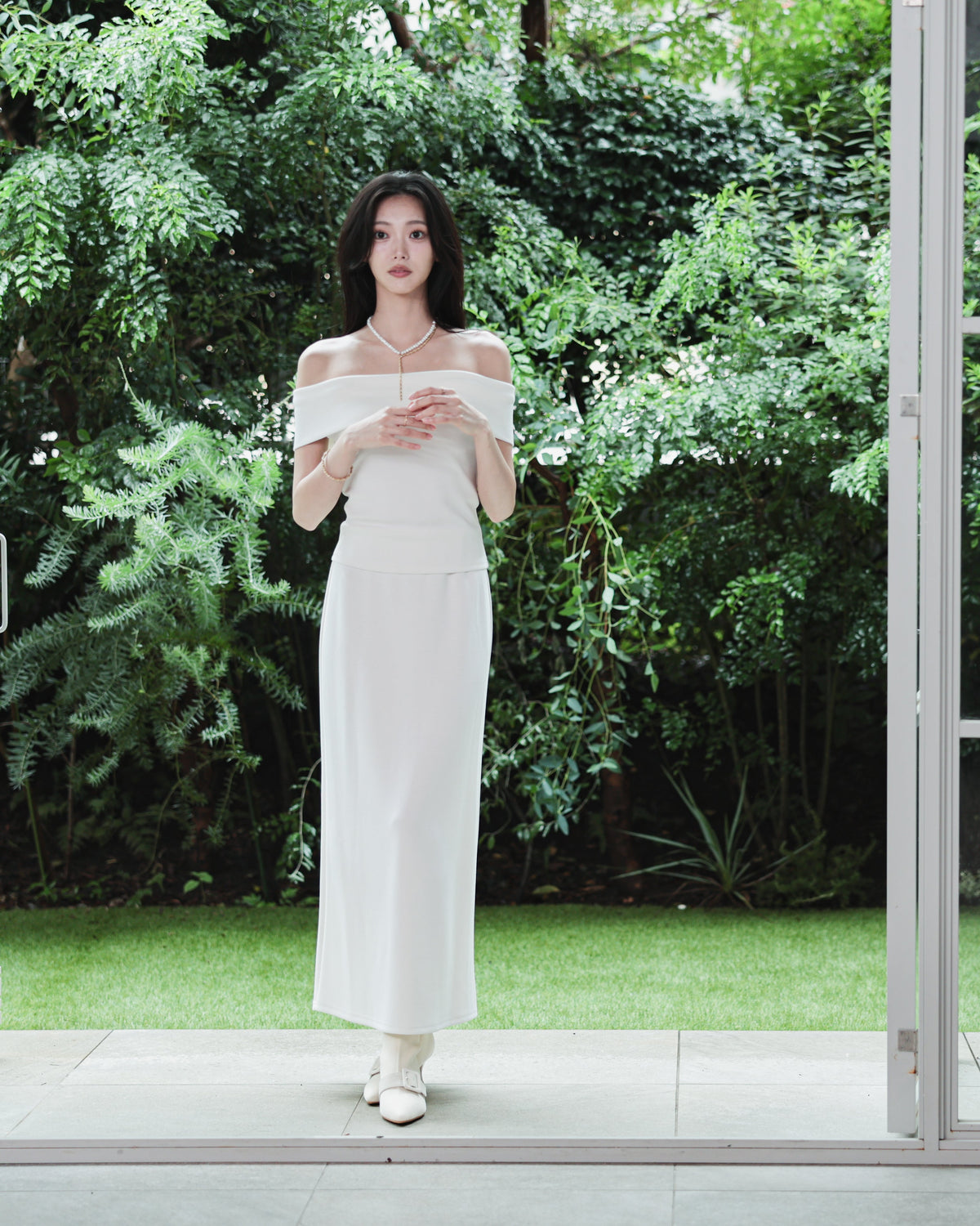 DRAPE OFF SHOULDER SET