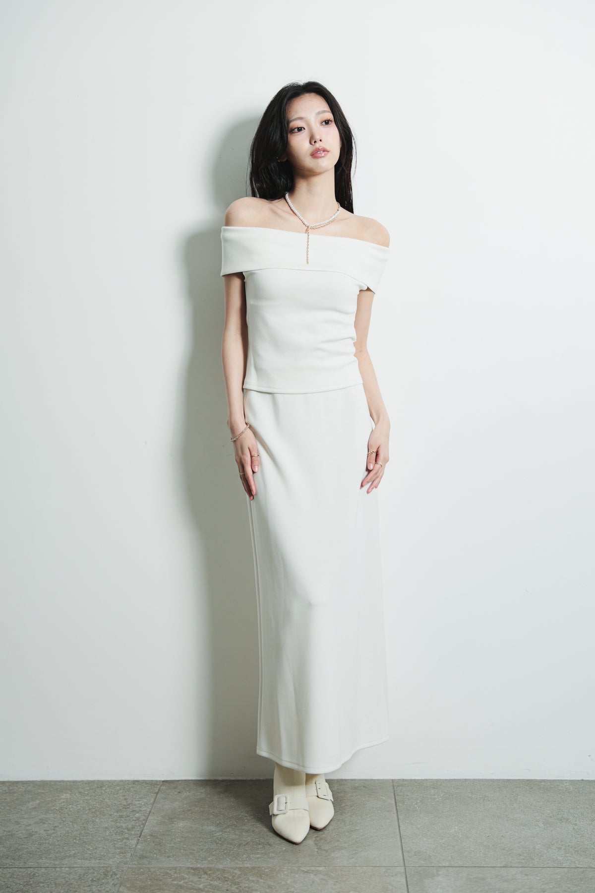 DRAPE OFF SHOULDER SET