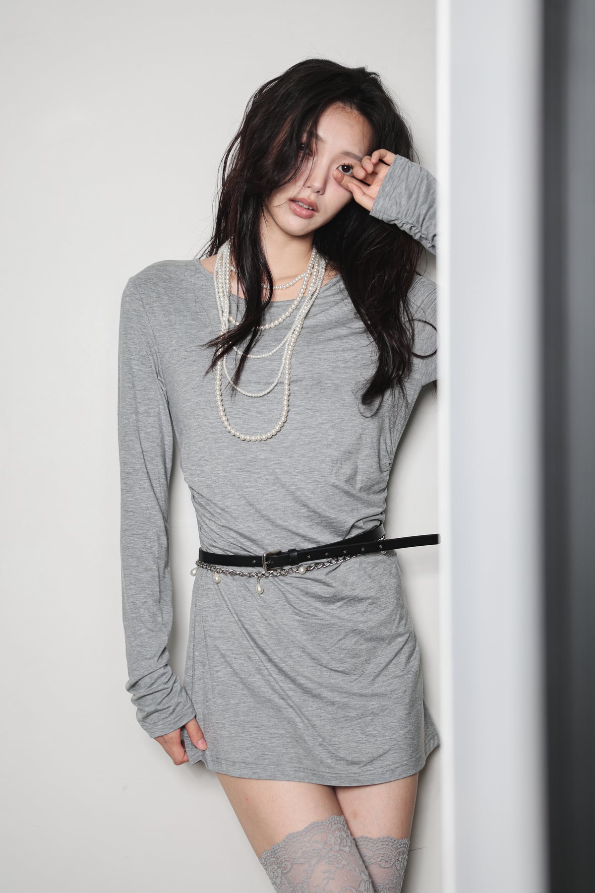 GATHERED MINI DRESS
