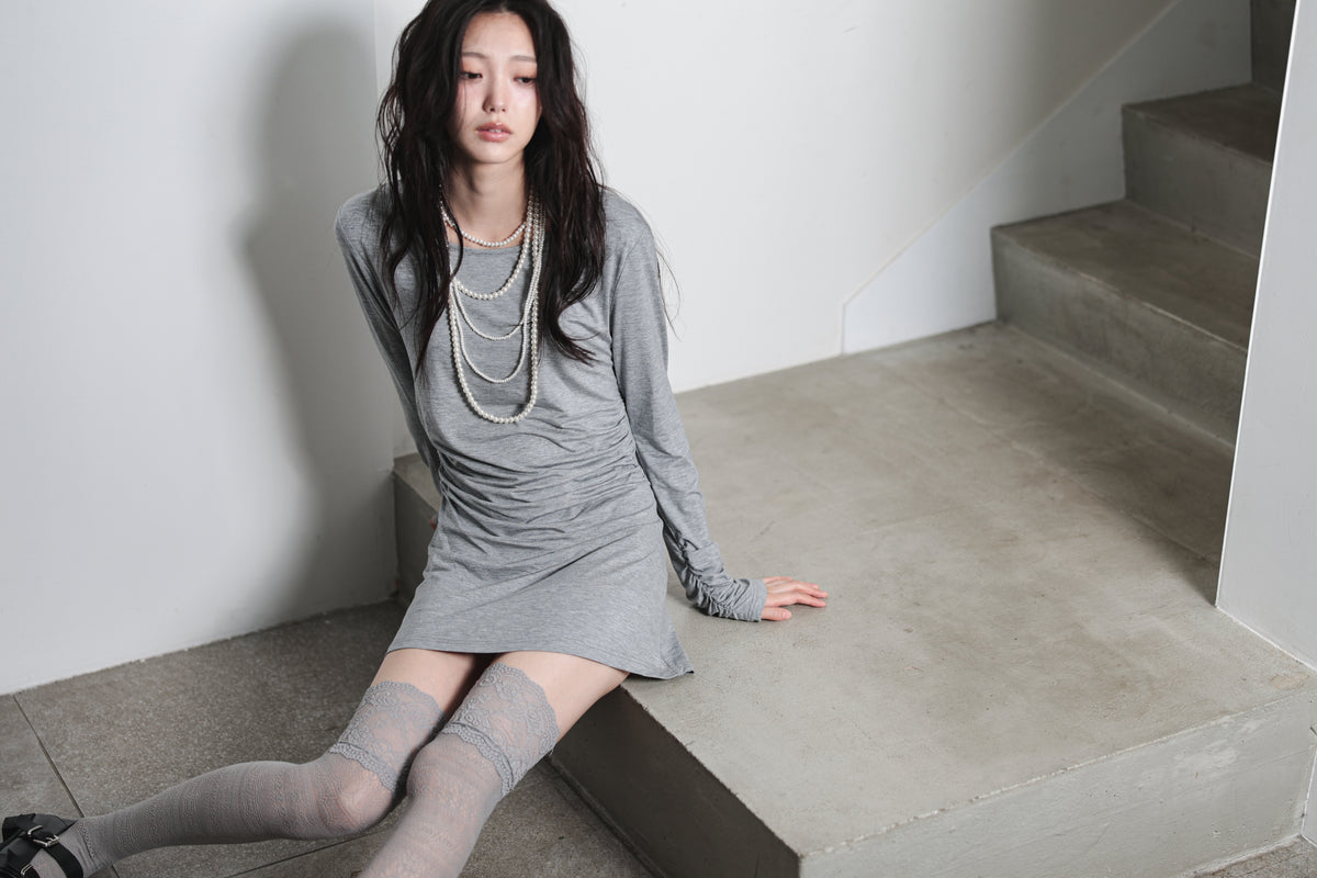 GATHERED MINI DRESS