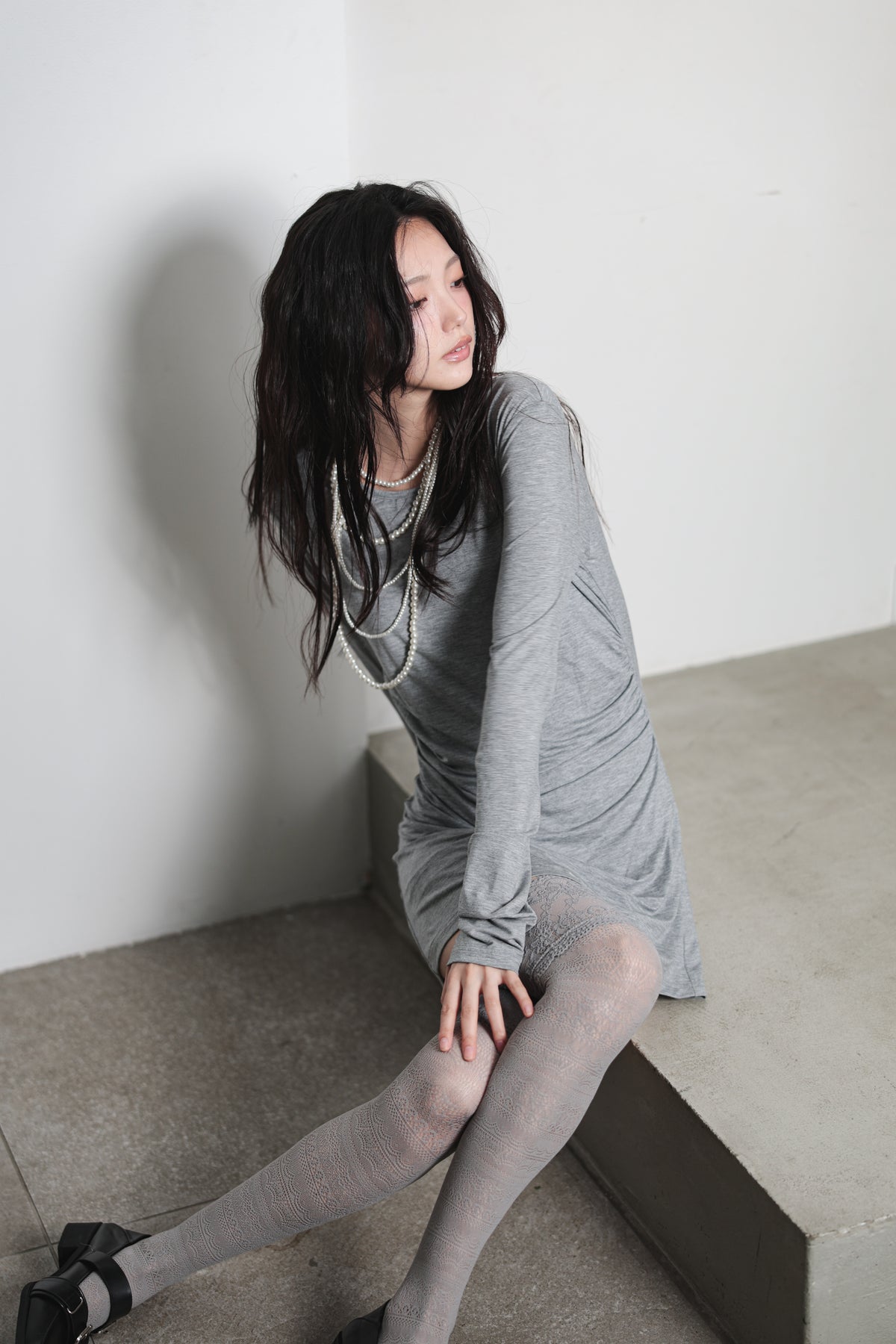 GATHERED MINI DRESS