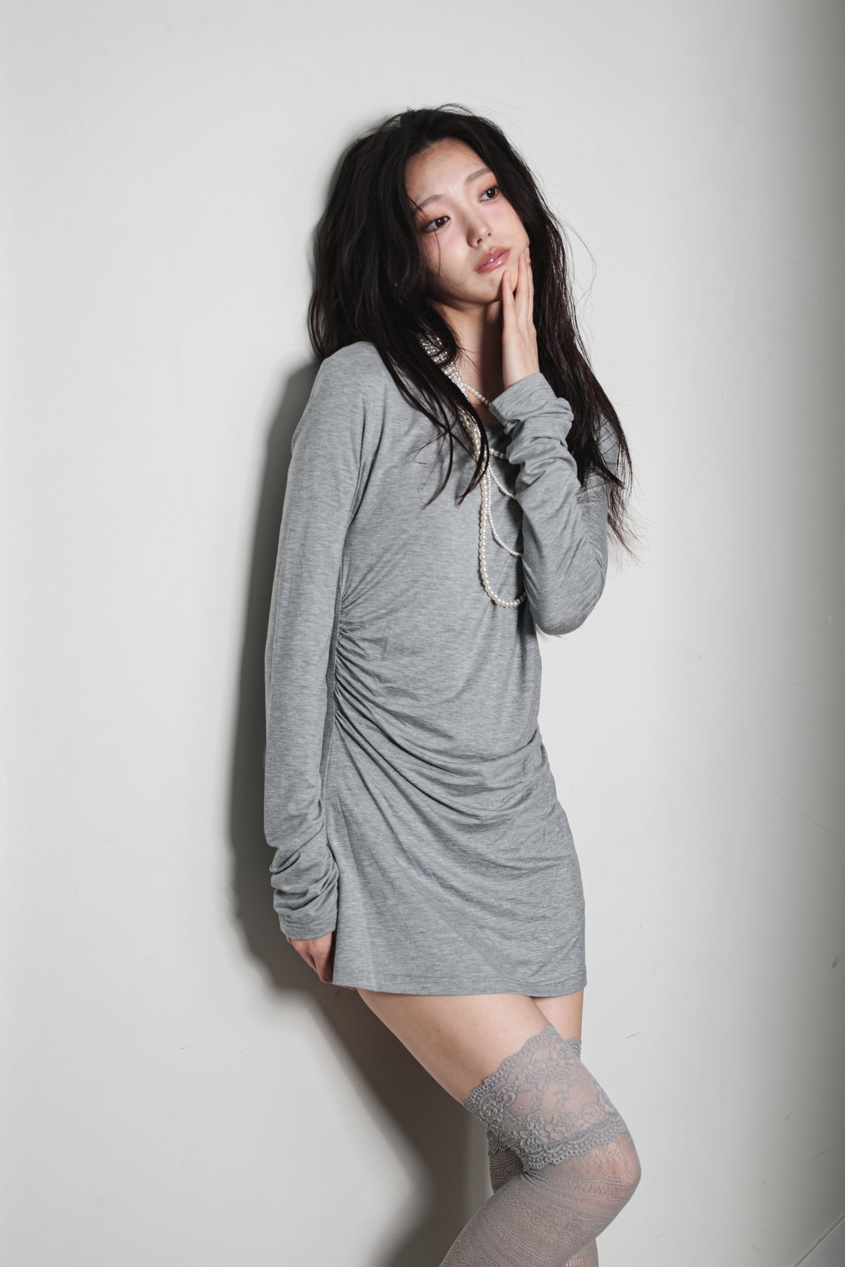 GATHERED MINI DRESS