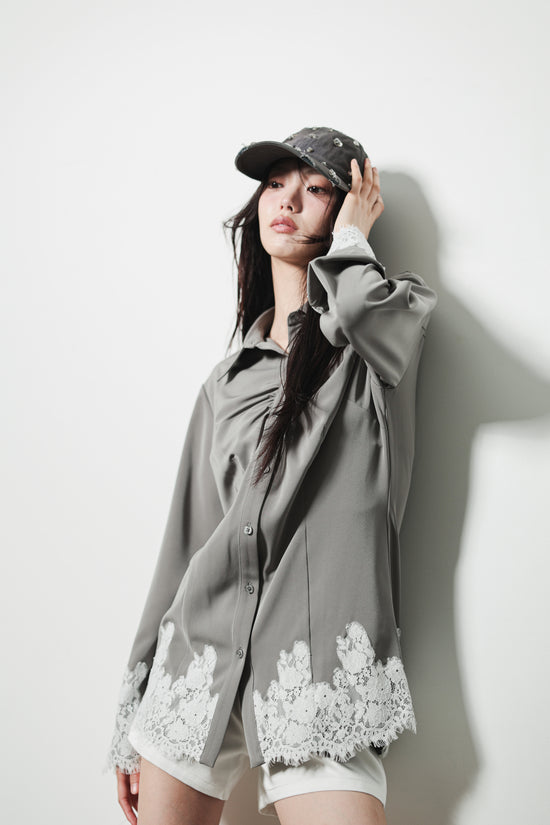 LACE TRIM SHIRT