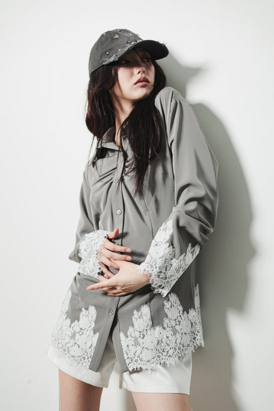 LACE TRIM SHIRT
