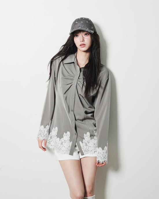 LACE TRIM SHIRT