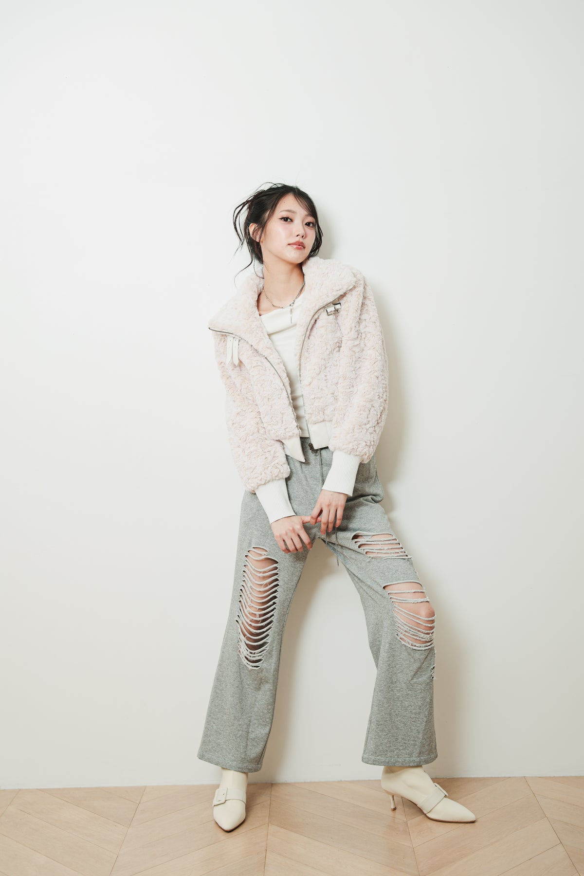 DAMAGE BOOTCUT SWEAT PANTS