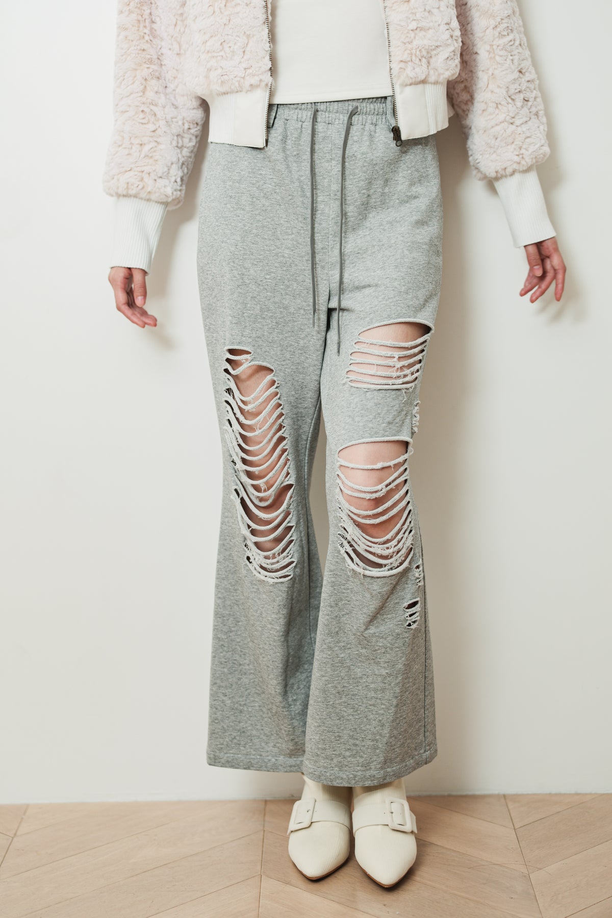 DAMAGE BOOTCUT SWEAT PANTS