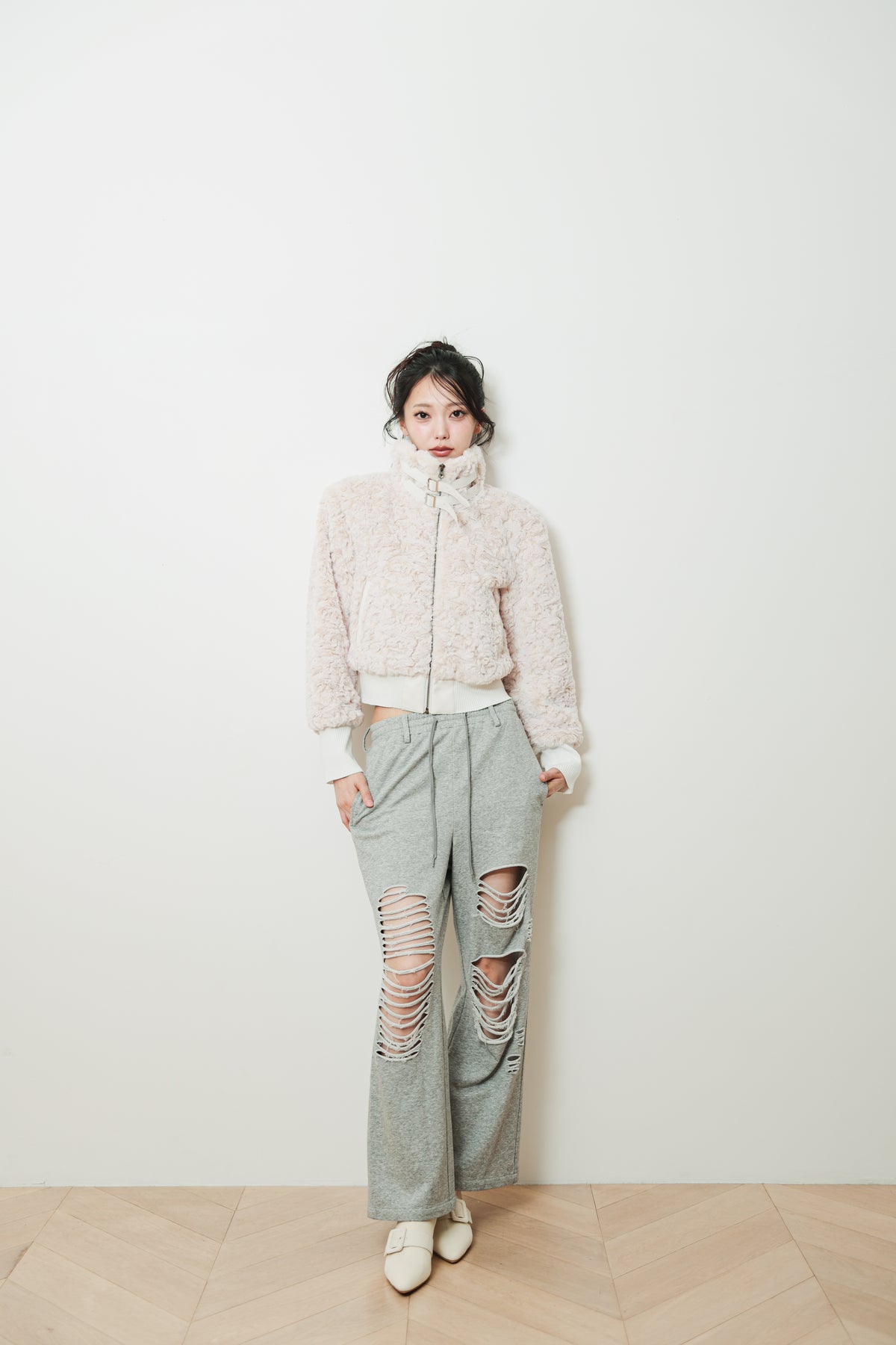 DAMAGE BOOTCUT SWEAT PANTS