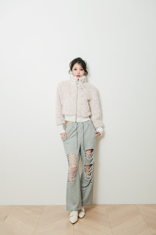 DOUBLE BELT FUR BLOUSON