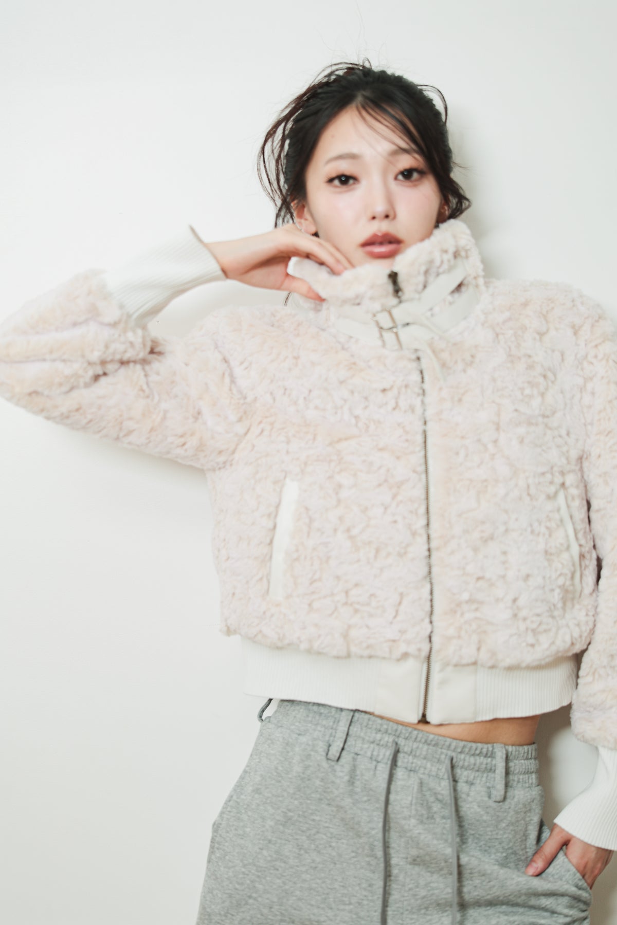 DOUBLE BELT FUR BLOUSON