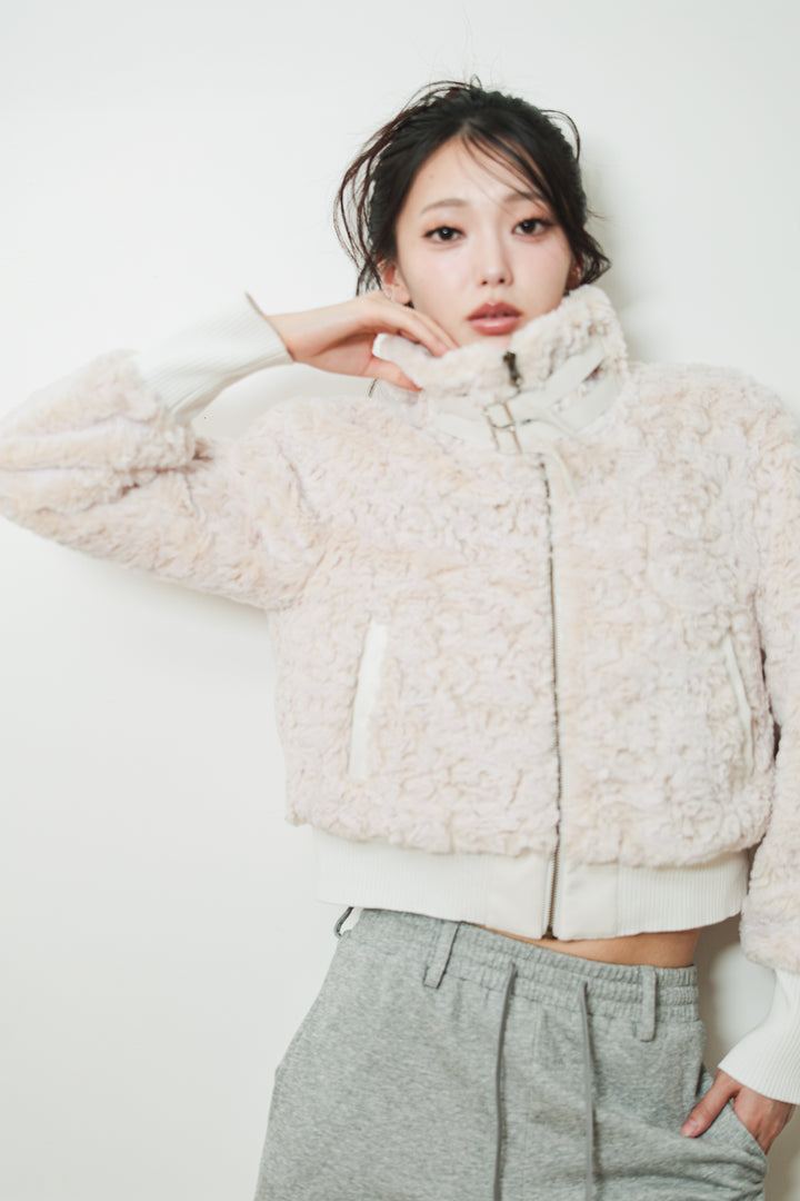 DOUBLE BELT FUR BLOUSON