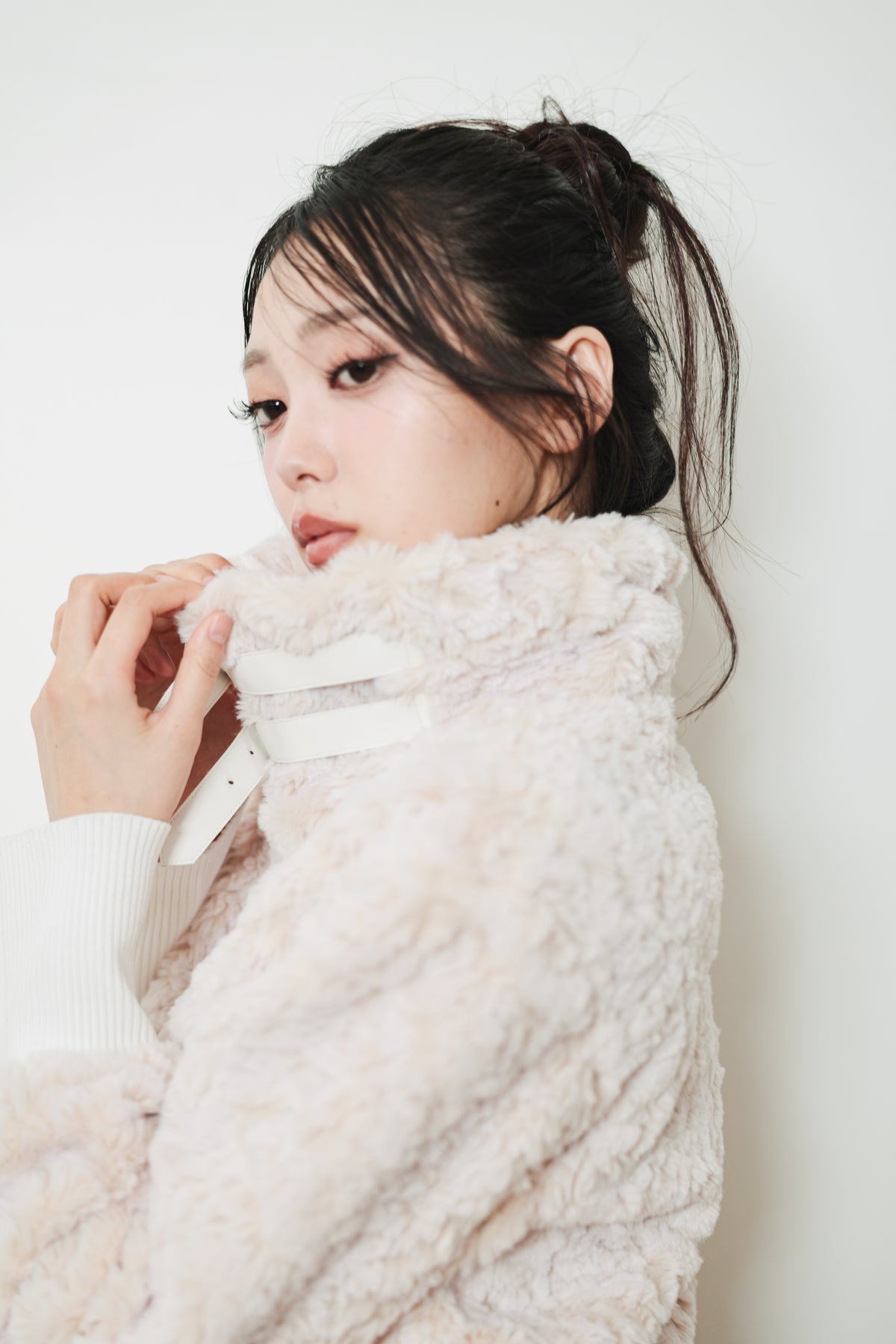 DOUBLE BELT FUR BLOUSON