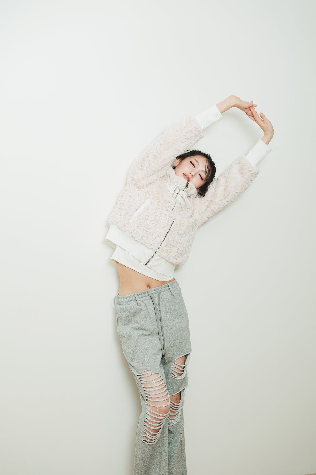 DOUBLE BELT FUR BLOUSON