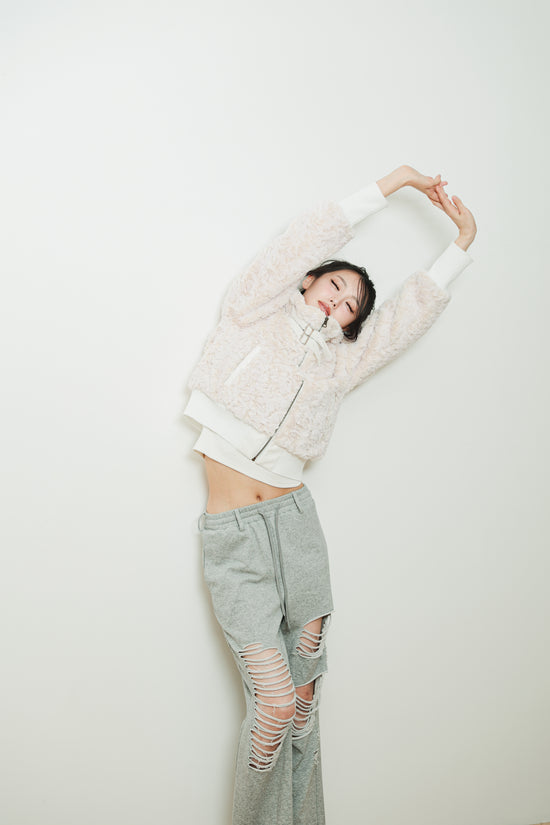 DOUBLE BELT FUR BLOUSON