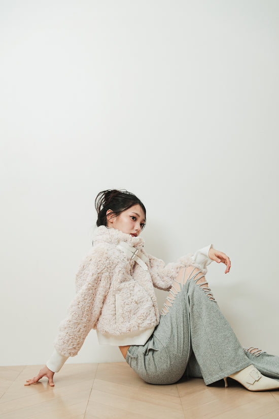 DOUBLE BELT FUR BLOUSON