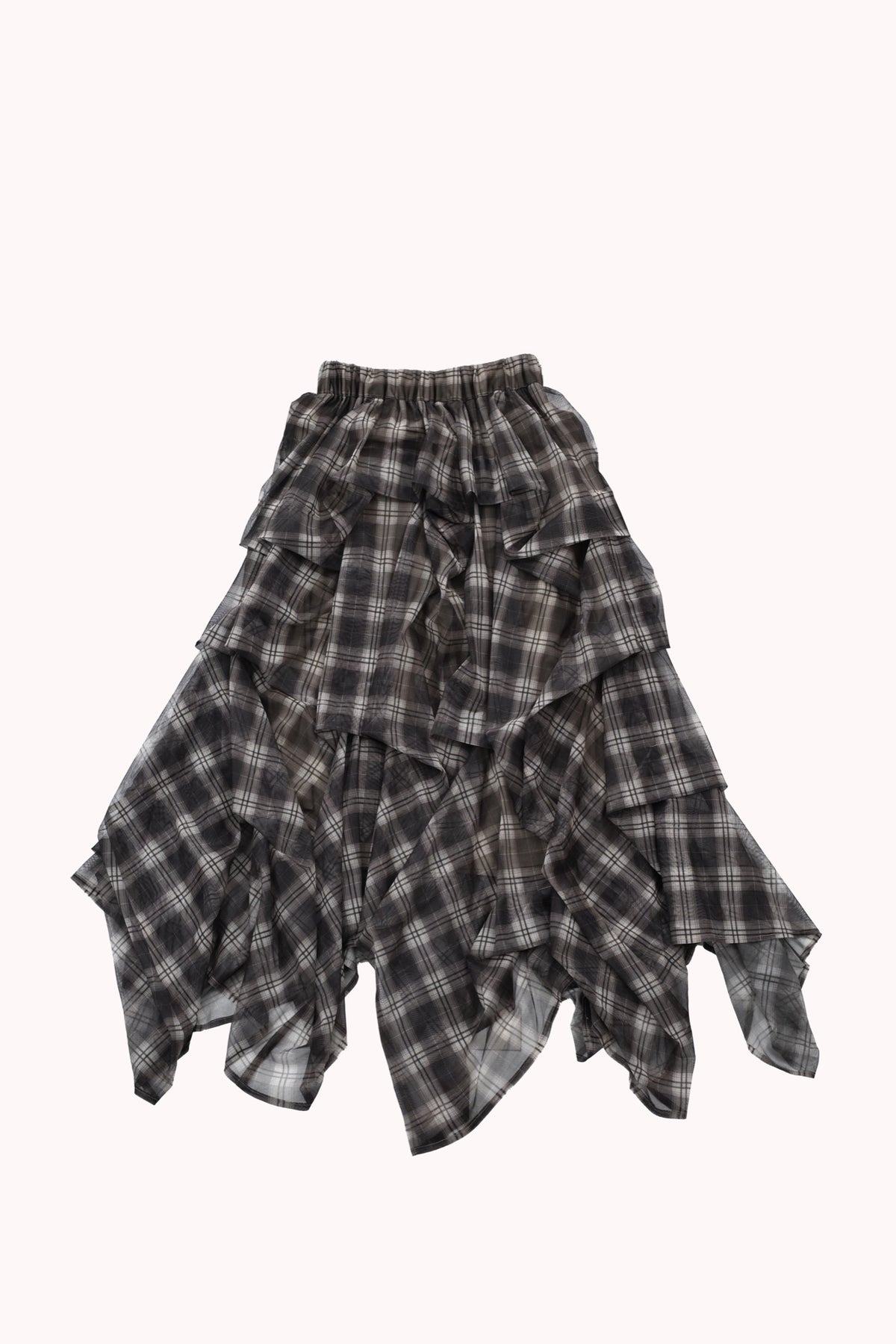 CHECK TULLE SKIRT（ブラウン）