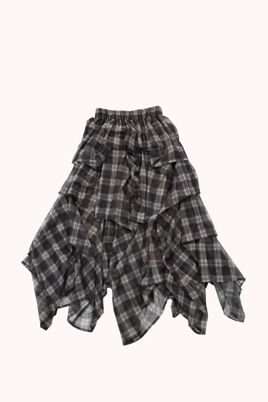 CHECK TULLE SKIRT（ブラウン）