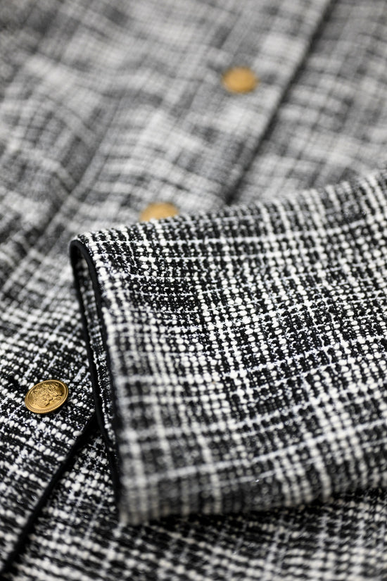 CROPPED TWEED JACKET - BLACK