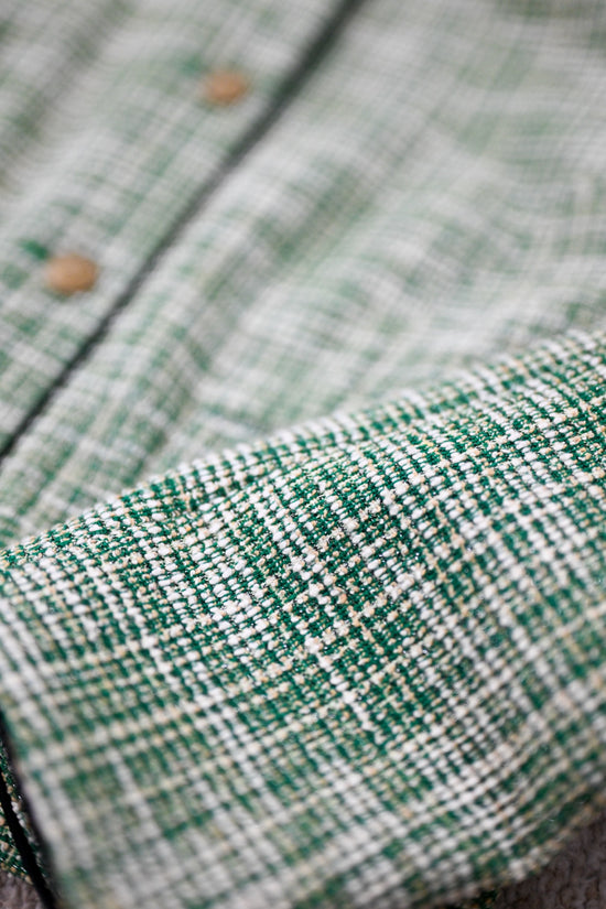 CROPPED TWEED JACKET - GREEN